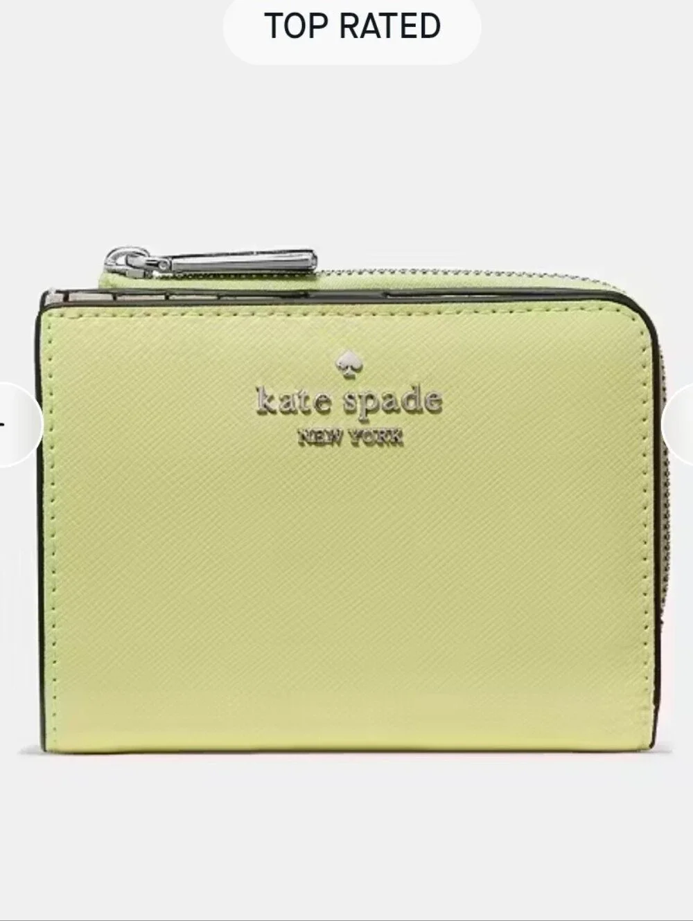Kate Spade L Zip Wallet In Yellow Leather